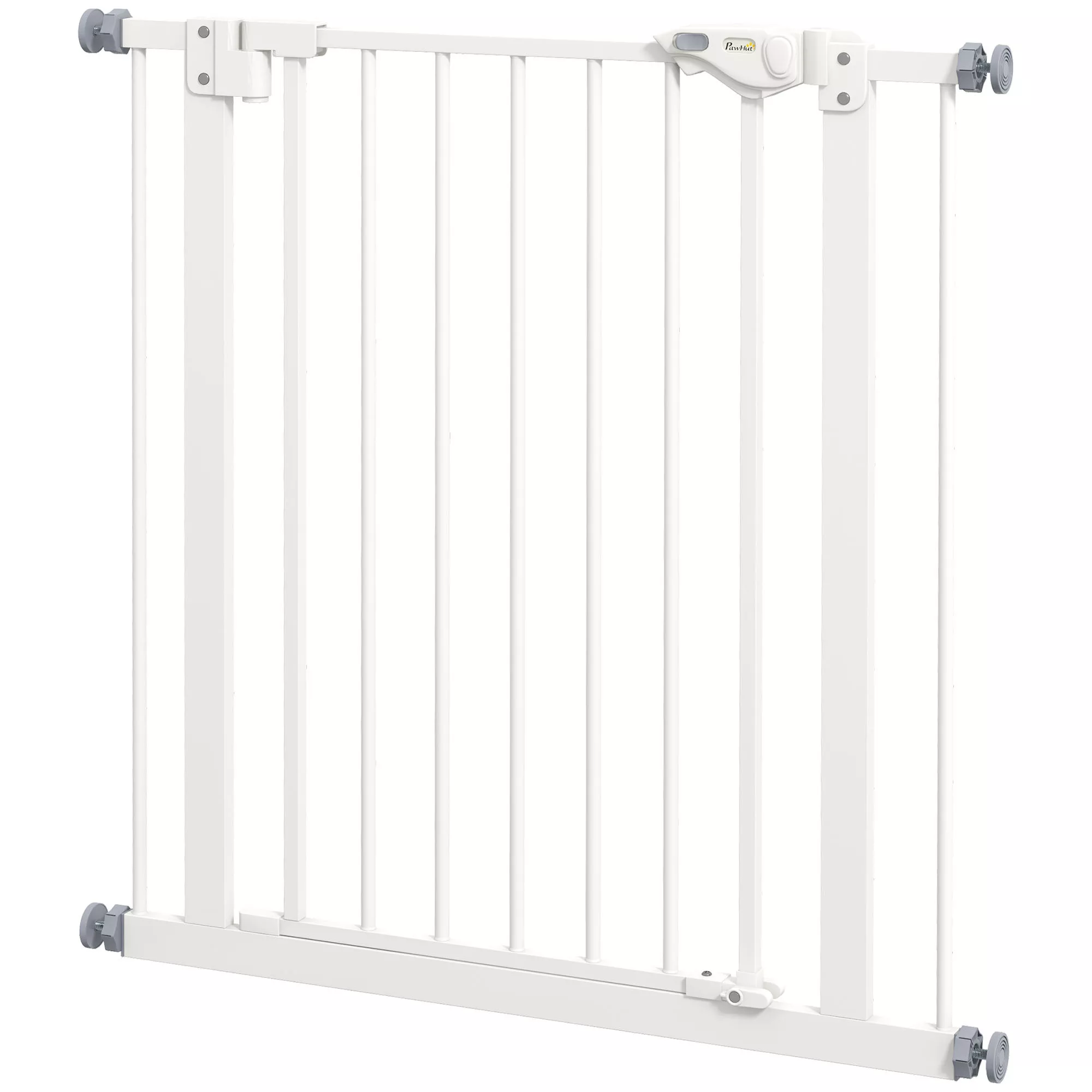 Sikkerhedsgitter til Hunde og Kæledyr - Metal/Plastik, Hvid - 74-80 cm, til Døre og Trapper